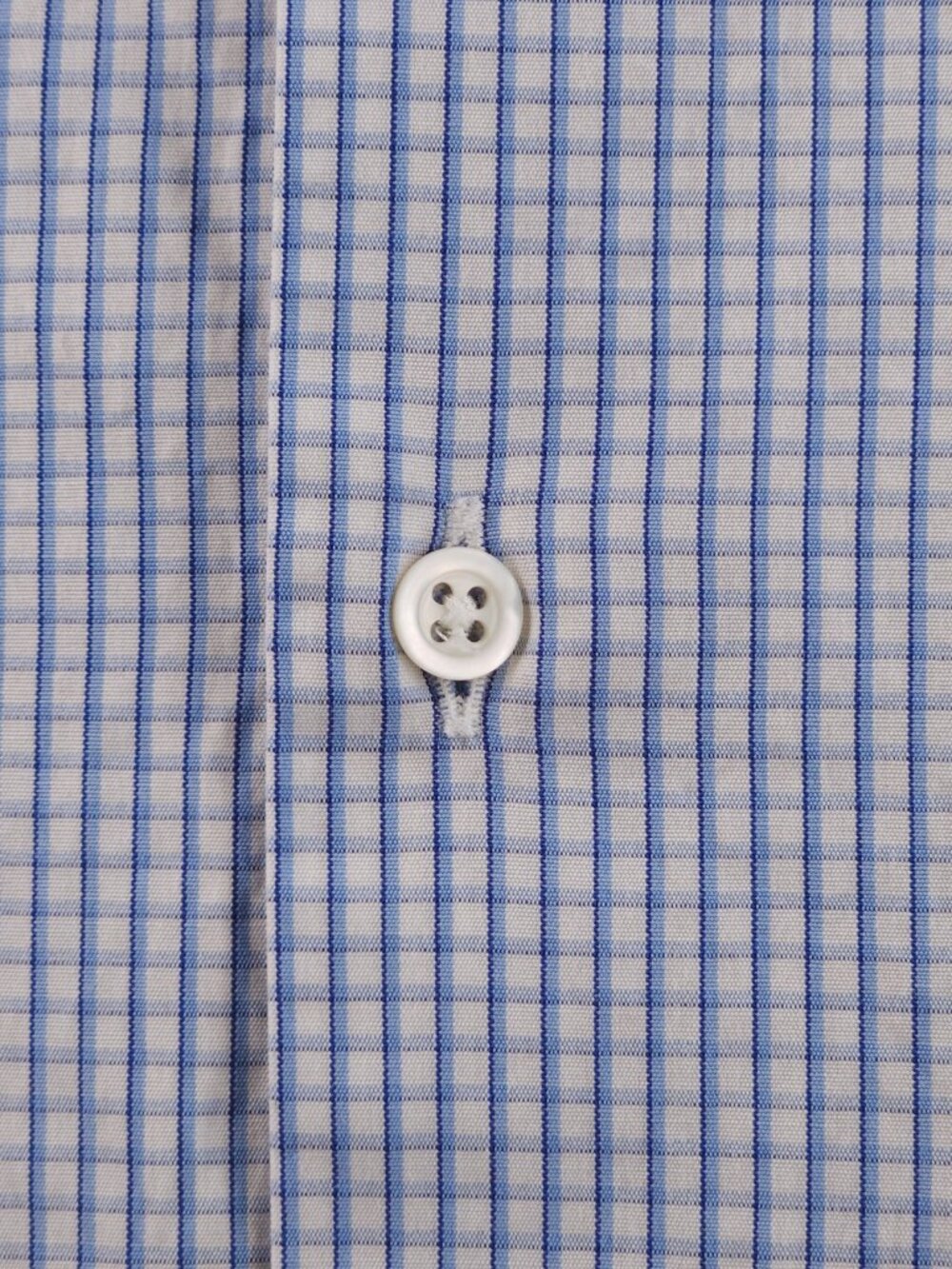 Armani Collezioni Check 18 Cotton Blue Mens Pocket Button Up Elegant Long Sleeve - Picture 6 of 16